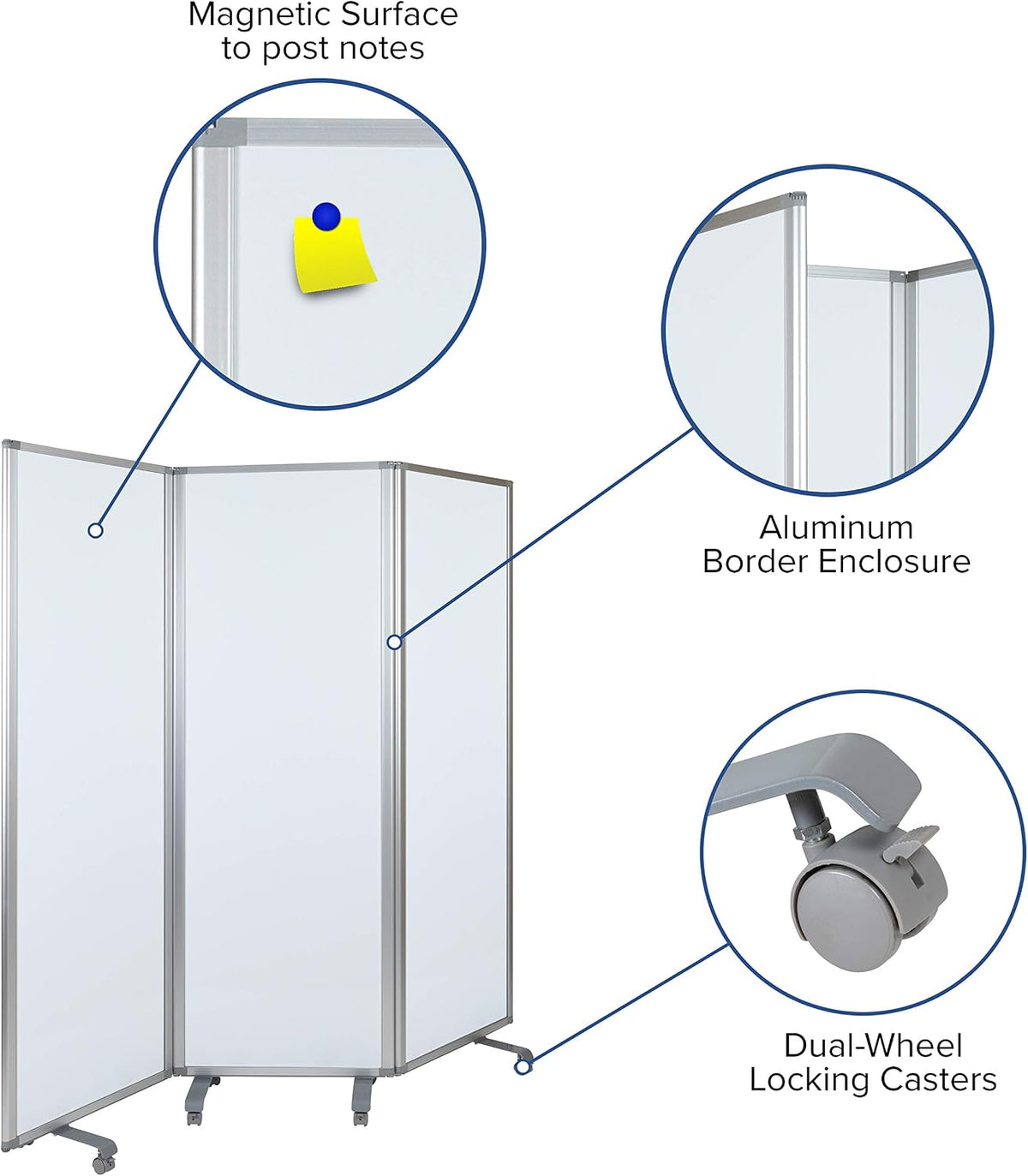 Flash Furniture 24 Inch Wide Acrylic Mobile Partition