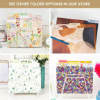 bloom daily planners Decorative File Folders - Set of 12 Letter Size (8.5” x 11”) Organizers, 1/3 Cut Tabs - Aesthetic Folders for School & Office - Gold Foil Florals