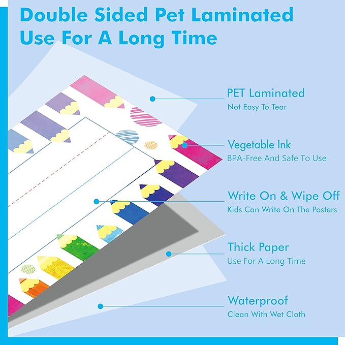 40PCS Desk Nameplates, Double Sided PET Film Desk Name Tags Erasable & Reusable - Image 3