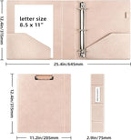 Ospelelf 3 Ring Binder with Clipboard 2 Inch Leather Binder - Image 5