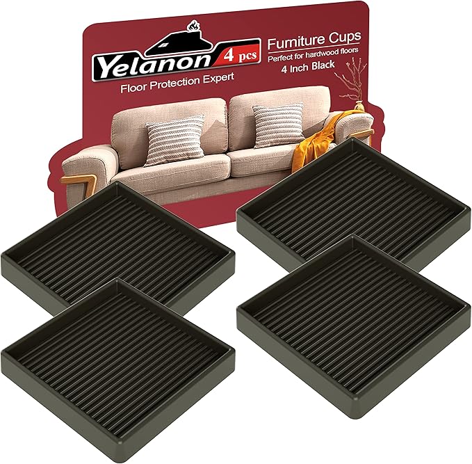 Yelanon Furniture Coasters, Rubber Furniture Feet, Anti Slide Floor Protector by Yelanon