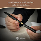 MCNTEIK Matte Black Forest Fountain Pen, Exquisite Vertical Grooving Design - Image 5