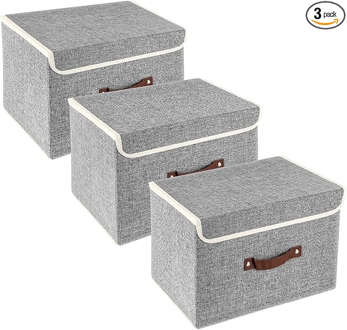 TYEERS Collapsible Storage Boxes, Washable Fabric Storage Bins by StorageOrganization