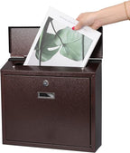 xydled Mail Boxes with Key Lock, Locking Mailbox Wall Mounted, Large Capacity - Image 2