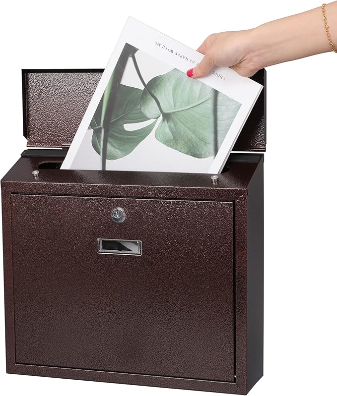 xydled Mail Boxes with Key Lock, Locking Mailbox Wall Mounted, Large Capacity - Image 2