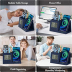 TopMade Wireless Charger with Pen Holder, PU Leather Desk Nightstand Organizer - Image 6