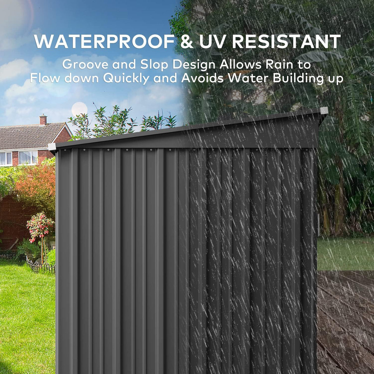 gizoon 6x4 ft outdoor shed, metal garden shed, package contents