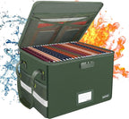 ENGPOW File Box with Lock, Fireproof Document Box with Zipper Lid, Collapsible by ENGPOW