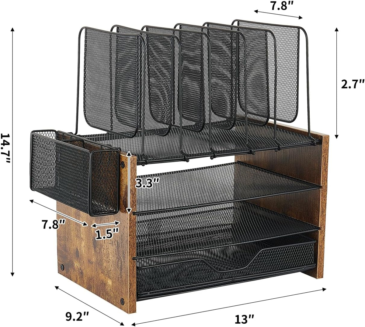 OPNICE Desk Organizer, 4-Tier Desktop File Organizer with Drawer and Pen Hold...