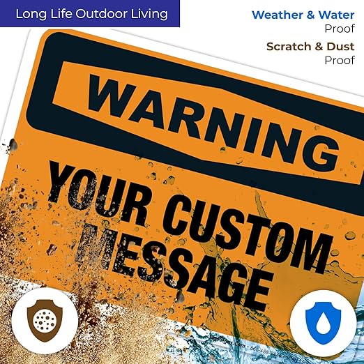 Custom Warning Sign, OSHA Sign, 10x7 Inches, 4 Mil Vinyl Decal Stickers Weather - Image 5