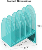 OUTIOE 5-Section Desk File Organizer, Metal Mesh Folder Organizer - Image 4