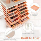 LDAILY 12 Drawer Rolling Storage Cart, Craft Cart Organizer on Wheels w/Metal - Image 5
