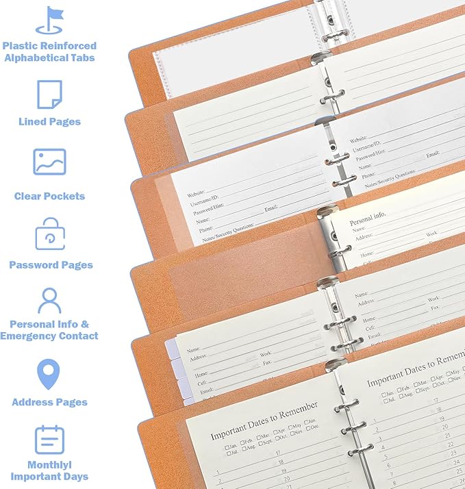 Reﬁllable Address Book with Alphabetical Tabs, Large Prints, Easy - Image 4