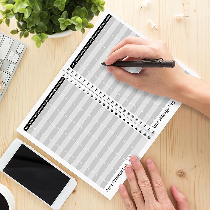 INKNOTE 2 Pcs Auto Mileage Log Book Expense Record Notebook - Image 4