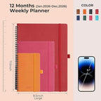 IN-LUXPRO Planner 2026 Daily Weekly and Monthly, 11.5"x8.5", 12 Months Spiral - Image 2