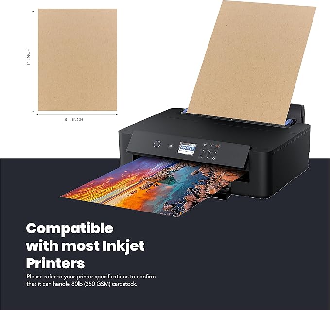 Kraft Cardstock Thick Paper 50 Sheets, 8.5" x 11" Heavyweight 92lb Cover Card - Image 3