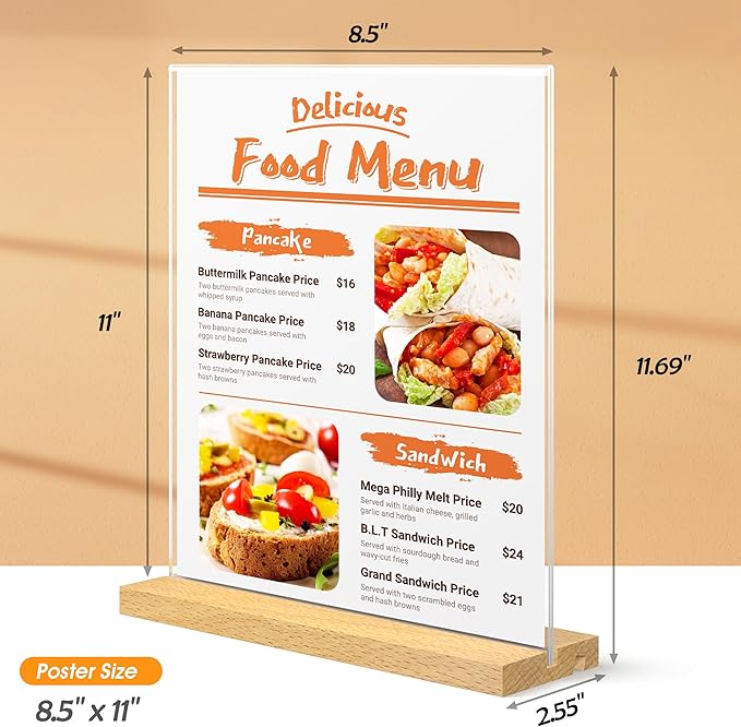 8.5 x 11 Acrylic Sign Holder - Image 2