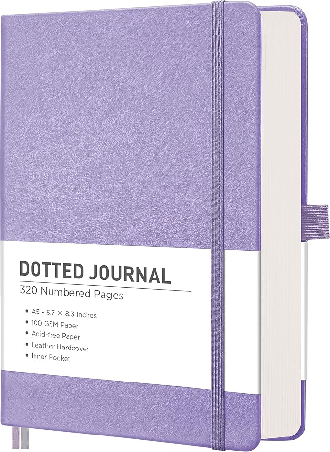 RETTACY Bullet Dotted Journal Notebook, 320 Numbered Pages, A5 Medium Size by RETTACY