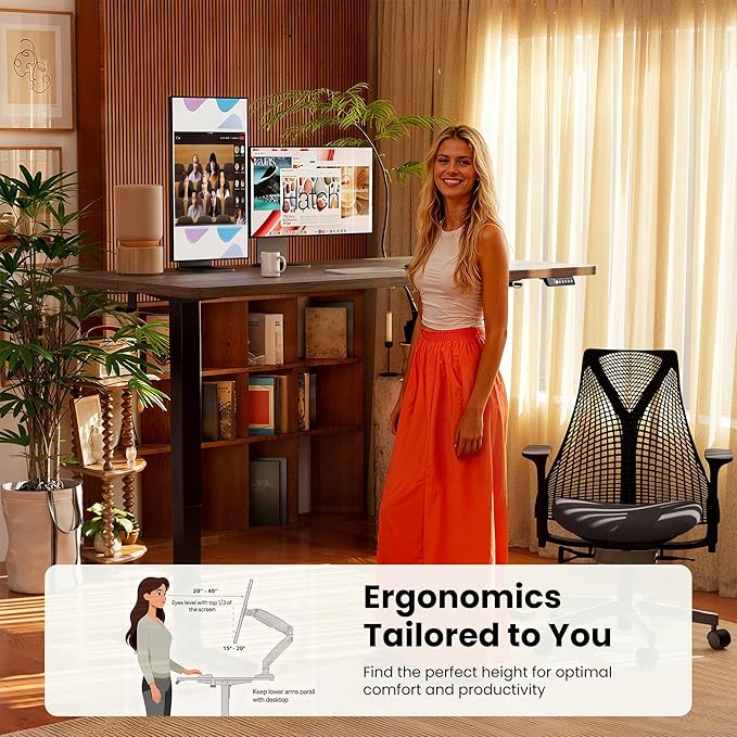 Ergear Height Adjustable Electric Standing Desk, 40 x 24 Inches Sit Stand up - Image 7