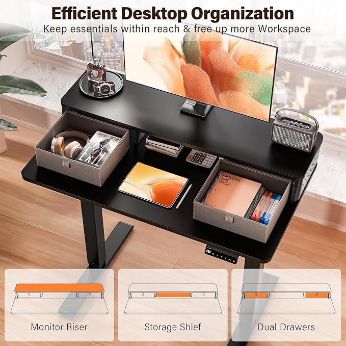 Kingant 40 x 24 Inch Electric Standing Desk - Image 5