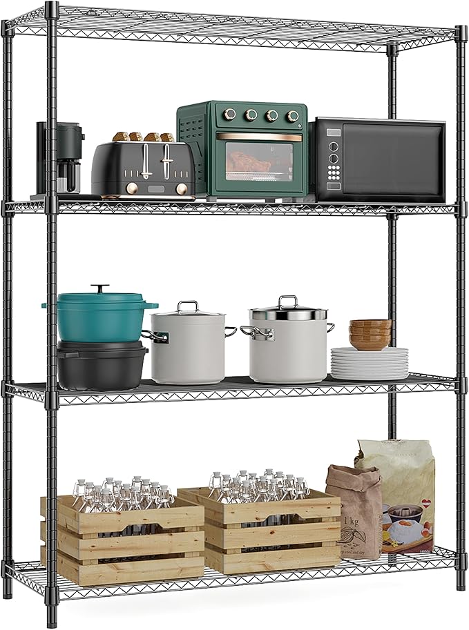 M MZG 1400 lbs 4 Tier Storage Rack Metal Wire Shelving Unit, Storage Standing by MEIGAOPLASTICANDMETALHKCOLIMITED