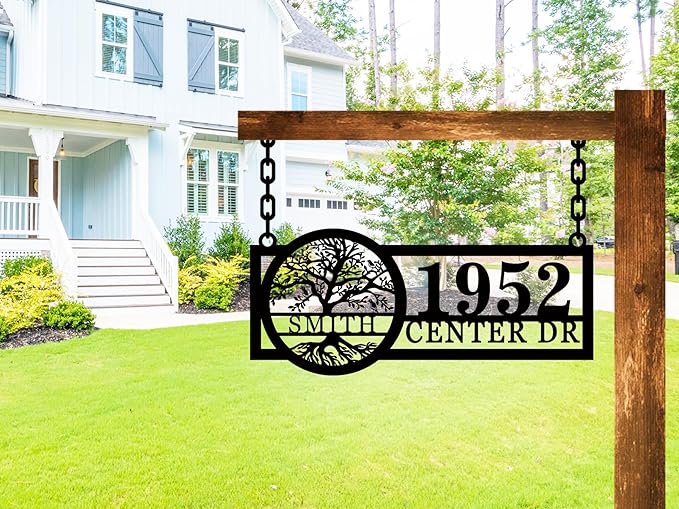 Hanging Metal House Numbers, Custom Metal Hanging Address Signs, Hanging - Image 3