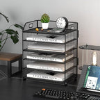 6 Tier Desk Organizer, Heavy-Duty Thick Metal Letter Tray Organizer, Large - Image 4