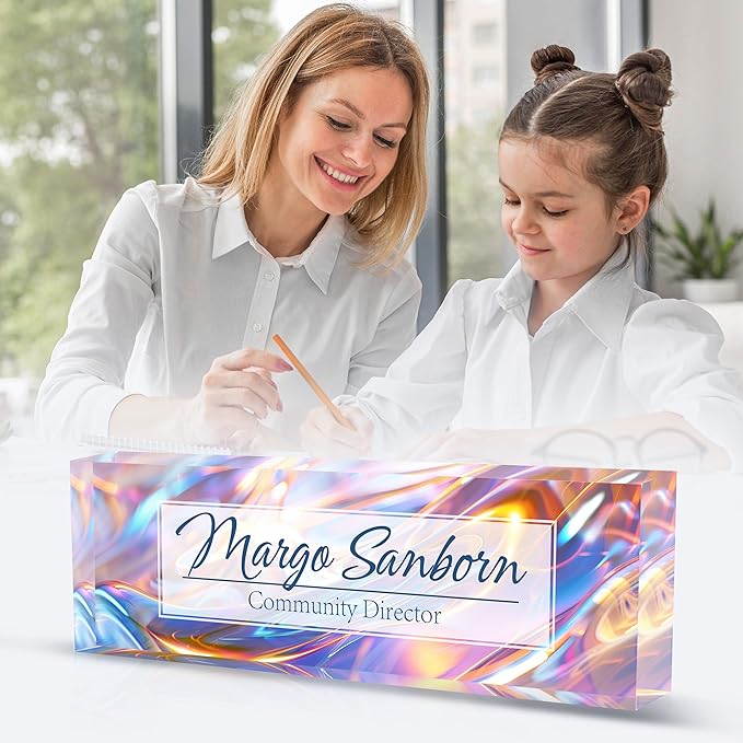 Personalized Name Plate for Desk Custom Acrylic Desk Name Plate Custom Employee - Image 3