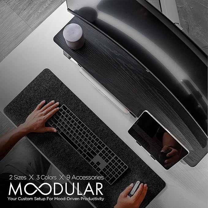 ULTRARM Moodular Wooden Monitor Stand 33.4” Desk Organizer - Image 2