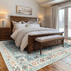 GENIMO 8x10 Area Rugs for Living Room, Machine Washable Non Slip Rugs, Low Pile - Image 2