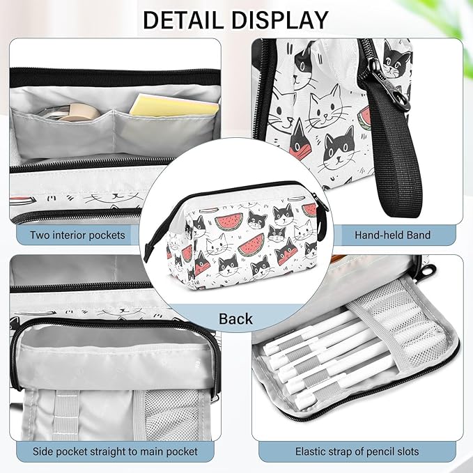 Bolaz Big Capacity Pencil Pen Case Pouch Bag School College Office Organizer - Image 4