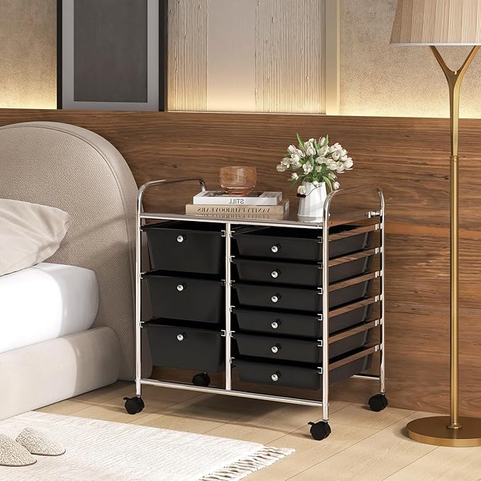 LDAILY 9 Drawer Rolling Storage Cart, Rolling Cart - Image 7