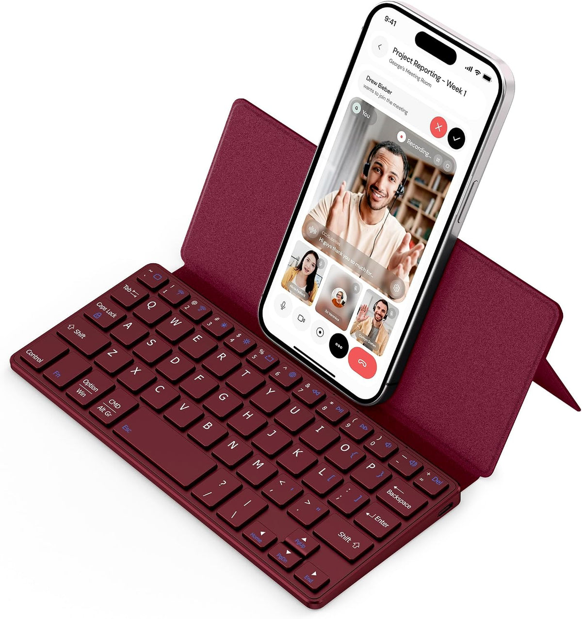 CACOE Wireless Keyboard with Stand, Mini Keyboard for Cell Phone, Ultra-Slim ...