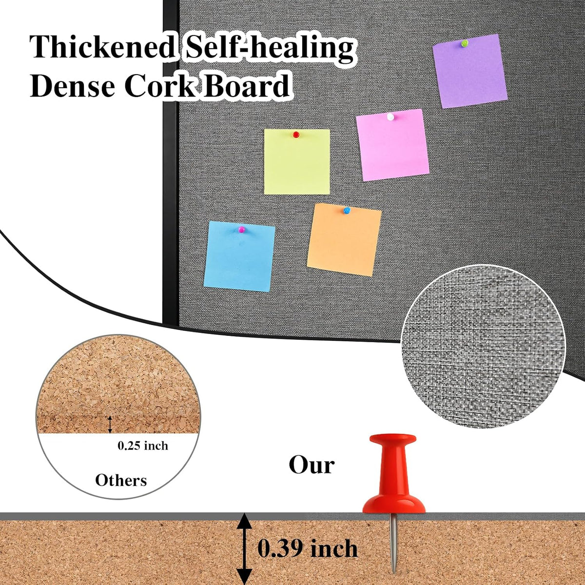 Bulletin Board 36x24 Inch Wood Framed Corkboard for Office(2 Pack)
