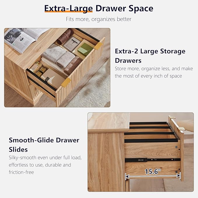JXQTLINGMU 2 Drawer File Cabinet - Image 4