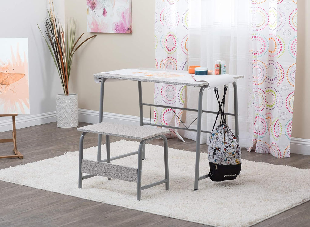 SD Studio Designs Project Center, 55128 Craft Table Play Desk with Bench, Grey, 37.75"W x 21.75"D x 28"H,Grey