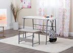 SD Studio Designs Project Center, 55128 Craft Table Play Desk with Bench, Grey, 37.75"W x 21.75"D x 28"H,Grey