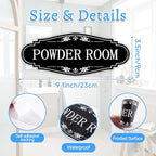 Powder Room Sign Sticker for Business and Home，Self-adhesive Cute Powder Room - Image 2