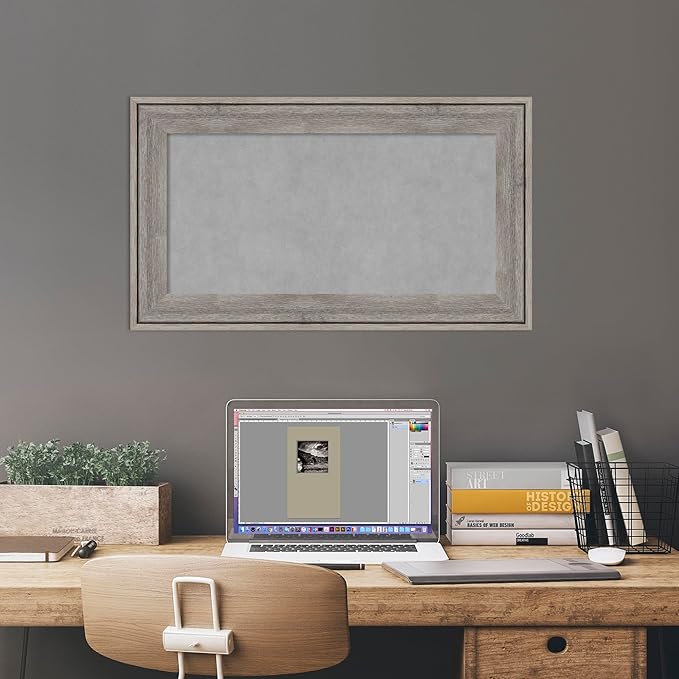 Amanti Art Grey Framed Magnetic Board 17x29 Small Vision Board - Image 5