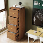 tribesigns 4 drawer file cabinet with lock, filing, close-up detail