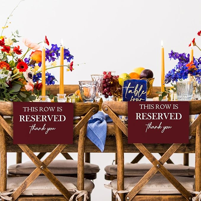 ChissNook Reserved Seating Chair Signs, This Row Is Reserved Pew Cloths Seating - Image 6