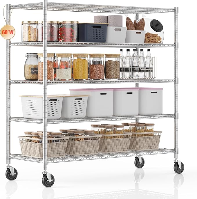 Homdox 5 Tier Storage Racks and Shelving, 3000LBS Commercial Adjustable Wire by HOMDOX