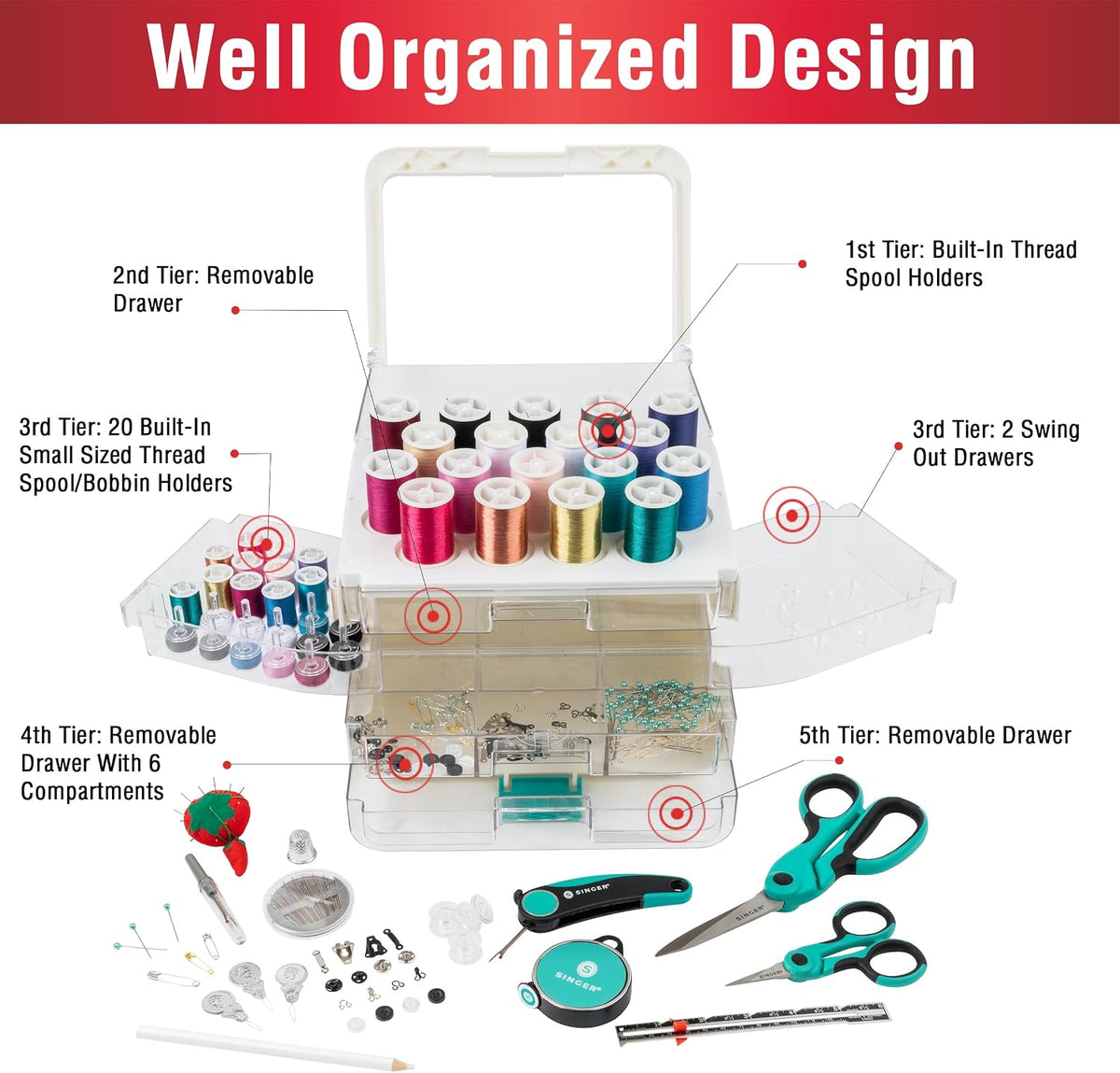 SINGER ProSeries™ Sew-It-Goes Sewing Kit & Storage Organizer, 356 Count