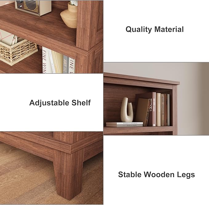 IDEALHOUSE 71" Farmhouse Bookshelf w/Adjustable Shelves & 31.5 in Whidth - Image 3