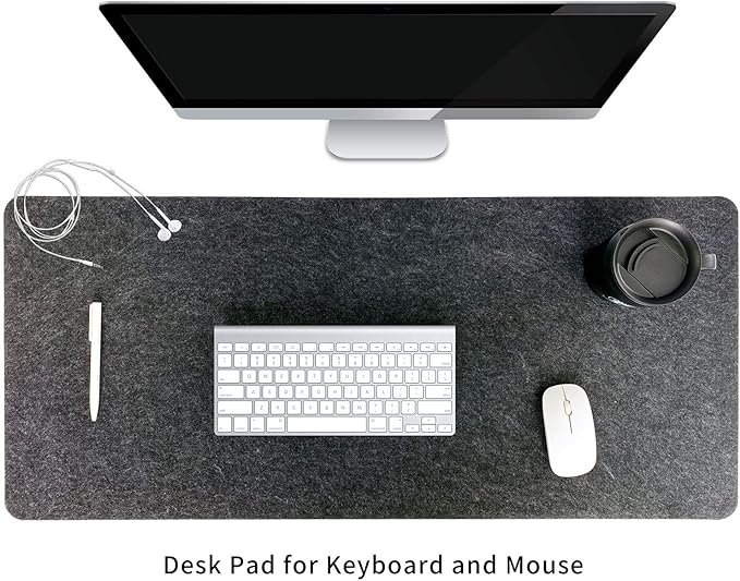 Felt Desk Mat, 35.5" x 15.8" Inches, Large Keyboard Mat, Wool Desk Pad - Image 2
