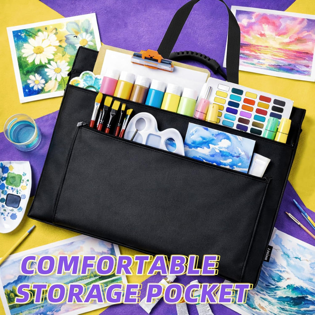 jjring 36x48 art portfolio tote bag with shoulder, close-up detail