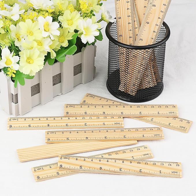 288 Packs Wooden Rulers, 6 Inch Double Sided Wood School Ruler - Image 4