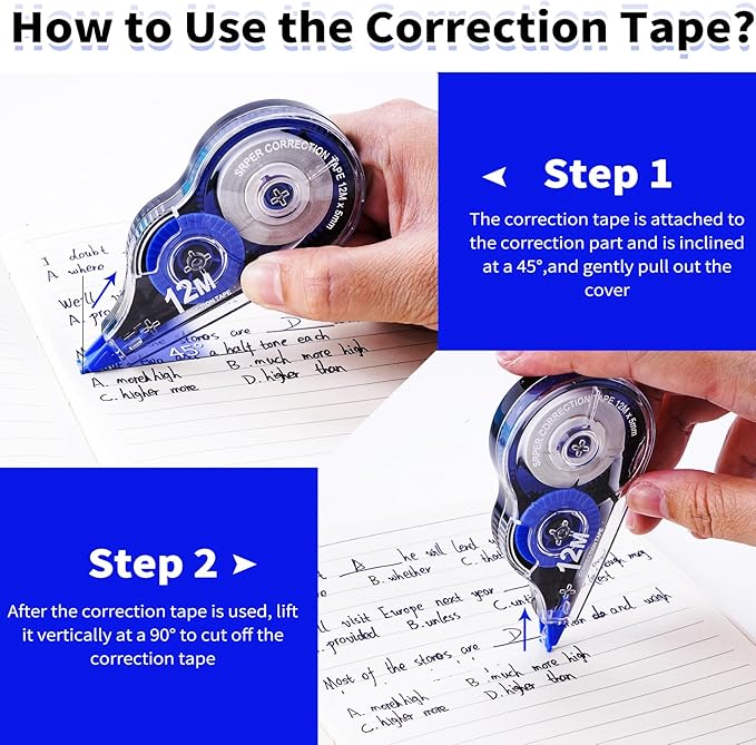 Correction Tape, 10 Pack Correction Tape Easy To Use Applicator - Image 4