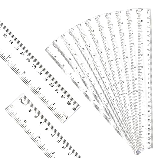 30PCS Clear Ruler Plastic Rulers 12 Inch, - Image 3