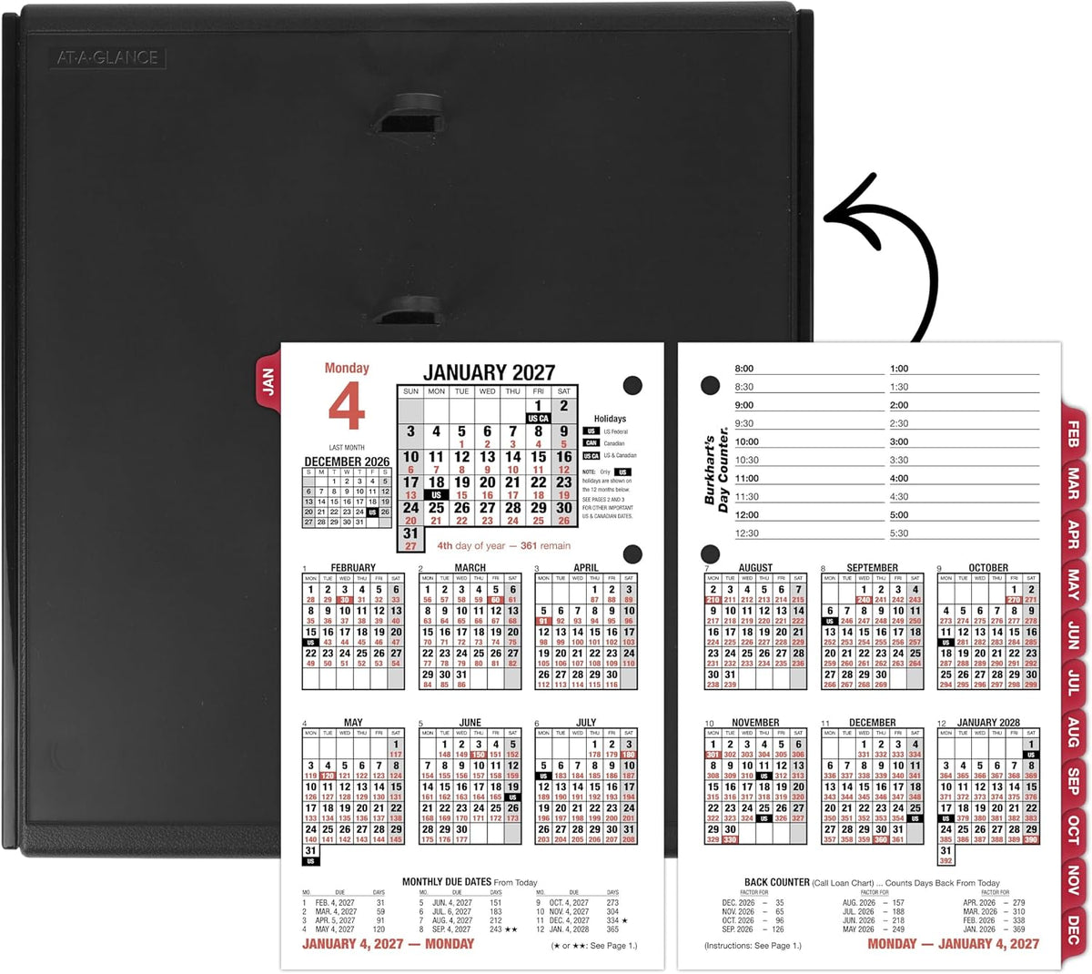 AT-A-GLANCE 2027 Desk Calendar Refill, Daily Desk Pad Refill, 4.5" x 7.5...
